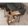 Hanah Home Mesa Auxiliar Industrial Tablero Melamina Pino Atlántico y Negro 70x63x76 cm